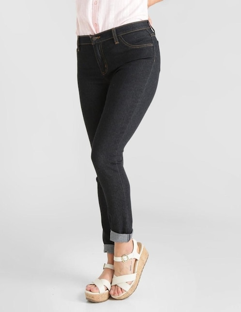 Jeans skinny corte cintura para mujer 1