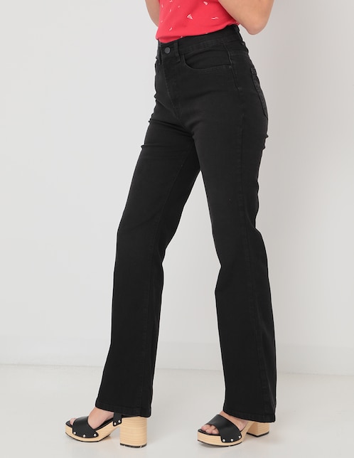 Jeans bota corte cintura para mujer