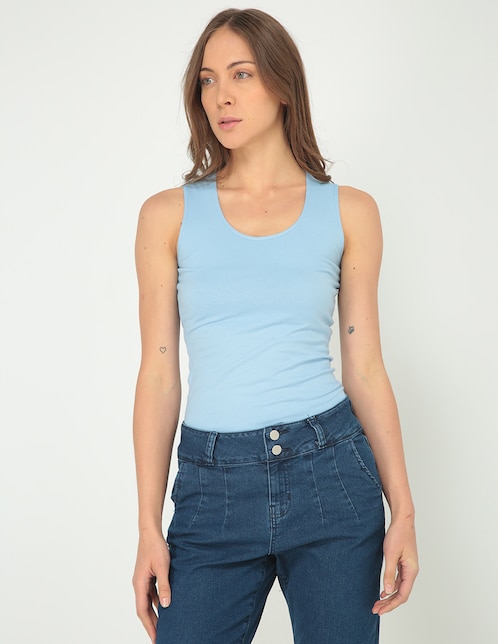 Top cuello redondo tirante ancho 1