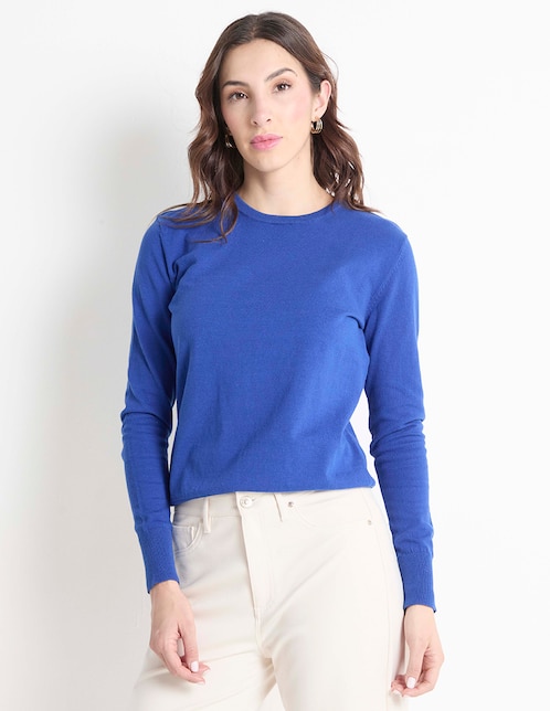 Suéter cuello redondo para mujer 1