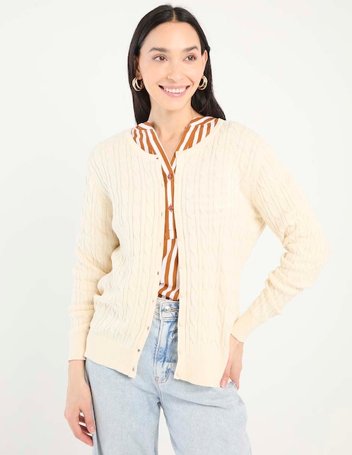 Suéter cuello redondo para mujer 1