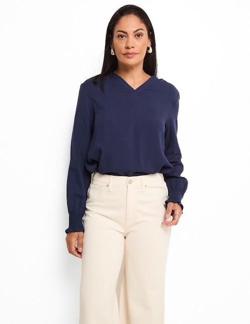 BLUSA WKM25244-10 WEEK, M, AZUL MARINO