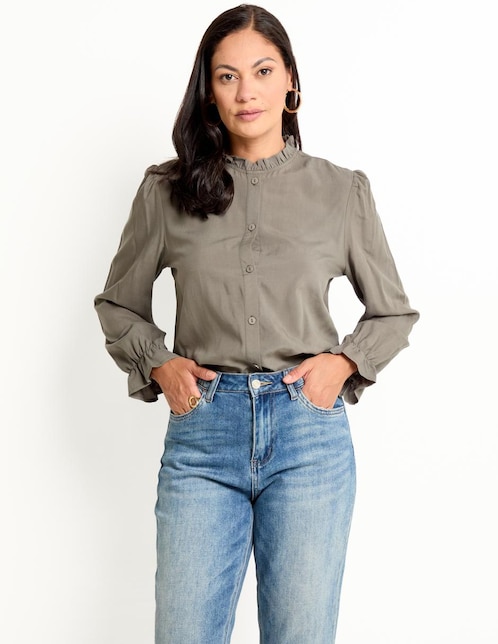 Blusa manga larga para mujer