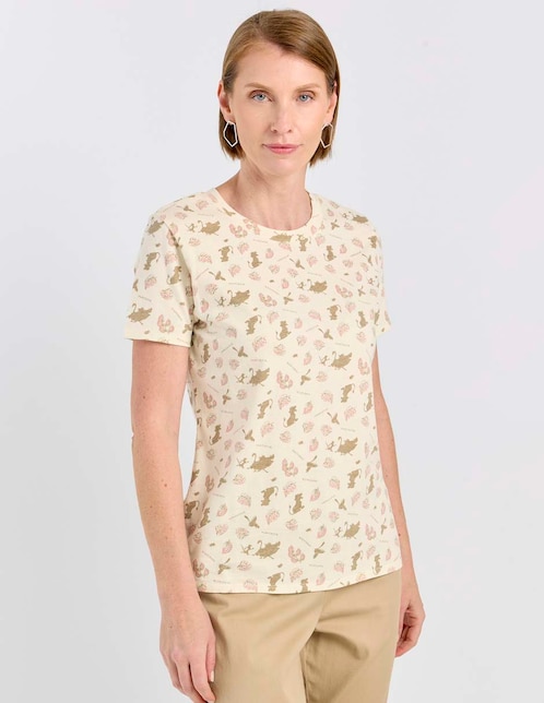 Playera manga corta cuello redondo para mujer 1