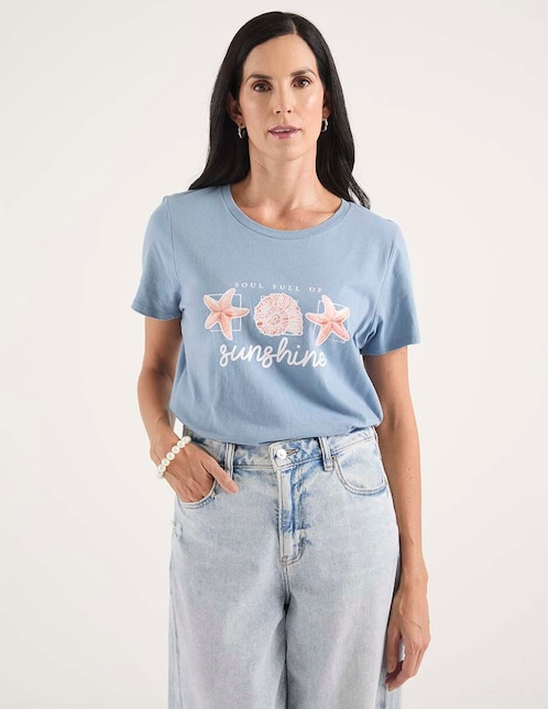 Playera manga corta Weekend cuello redondo para mujer