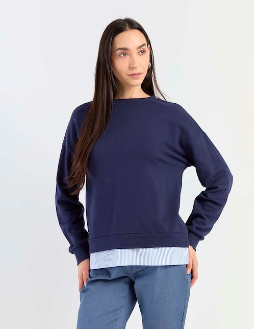 SUDADERA WKMR26502-01, EG, AZUL MARINO