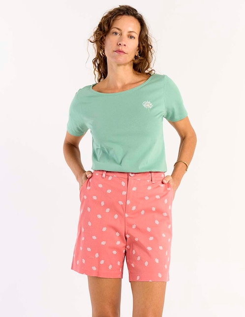Playera manga corta cuello redondo para mujer 1