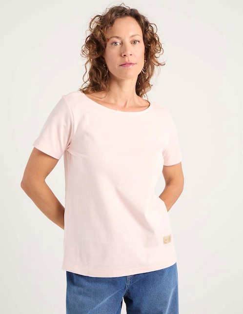 Playera manga corta cuello ojal para mujer 1