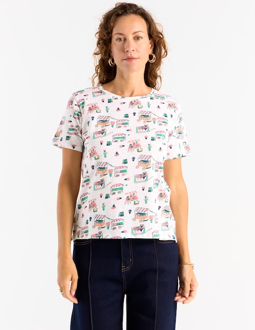 Playera manga corta Weekend cuello redondo para mujer