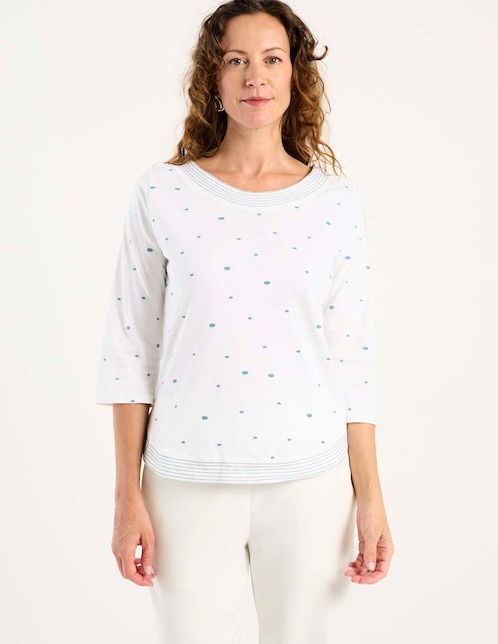 Playera manga 3/4 cuello redondo para mujer 1
