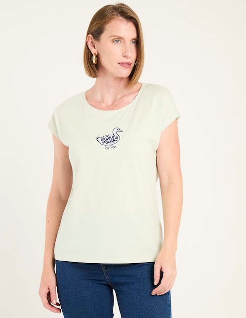 Playera manga corta cuello redondo para mujer 1