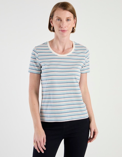 Playera manga corta cuello redondo para mujer 1