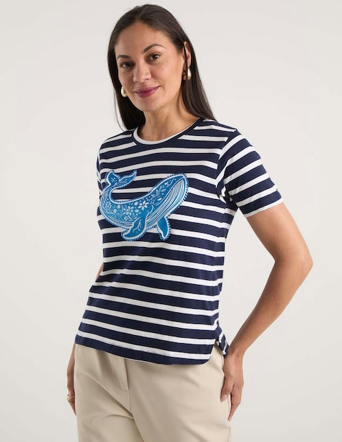 Playera manga corta Weekend cuello redondo para mujer