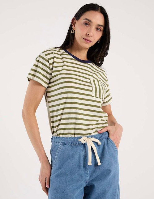 Playera manga corta cuello redondo para mujer 1