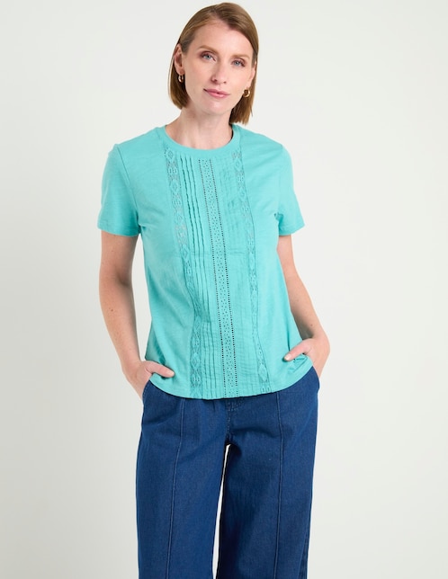 Playera manga corta cuello redondo para mujer 1