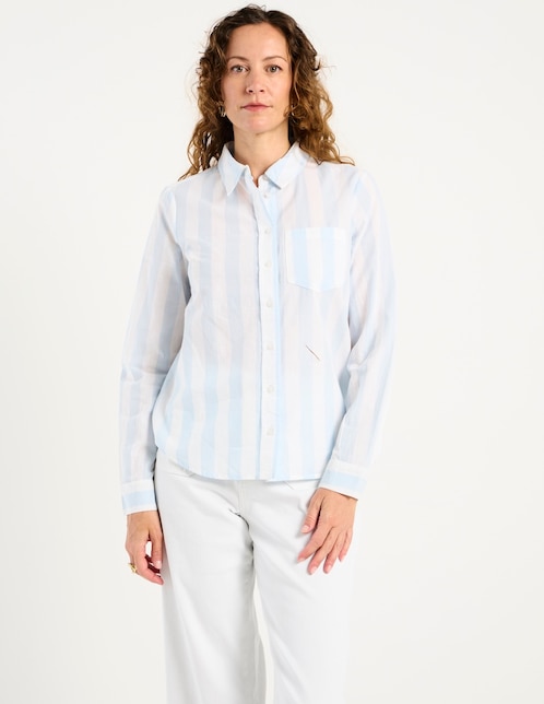 Blusa camisera manga larga para mujer 1