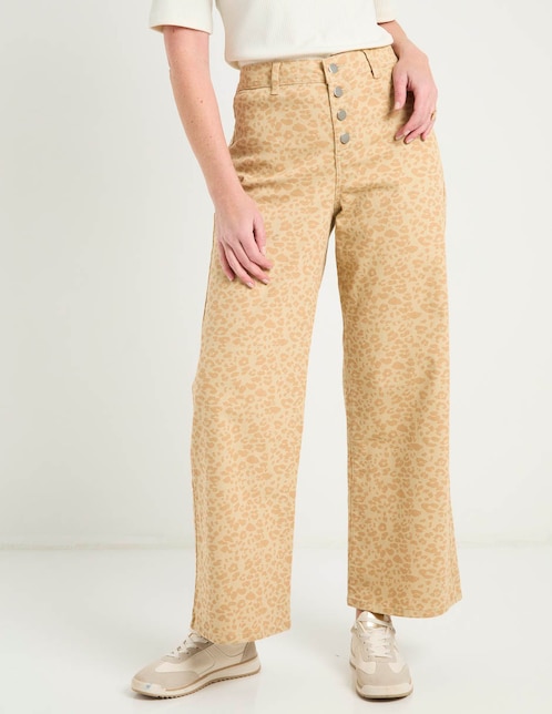 Jeans wide leg a la cintura alta para mujer 1