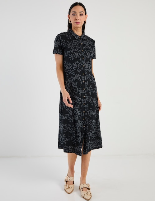 VESTIDO LARGO WEEKEND, G, NEGRO ESTAMPA