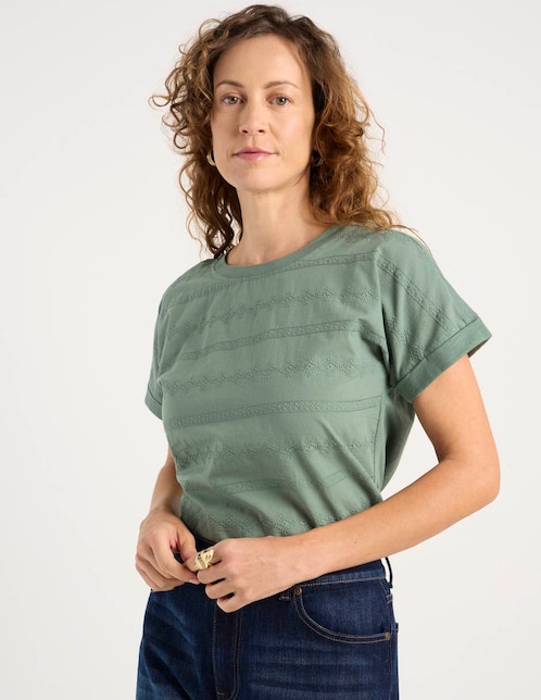Playera manga corta cuello redondo para mujer 1
