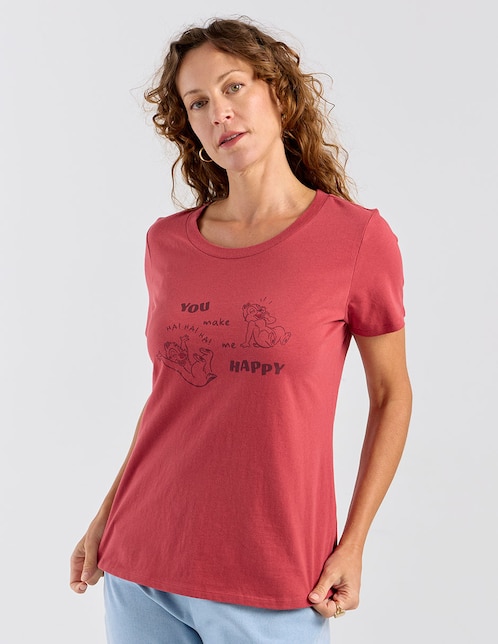 Playera manga corta cuello redondo para mujer 1