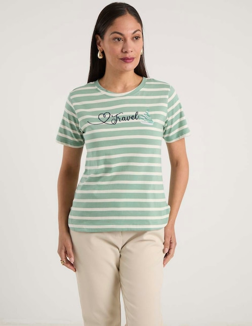 Playera manga corta Weekend cuello redondo para mujer