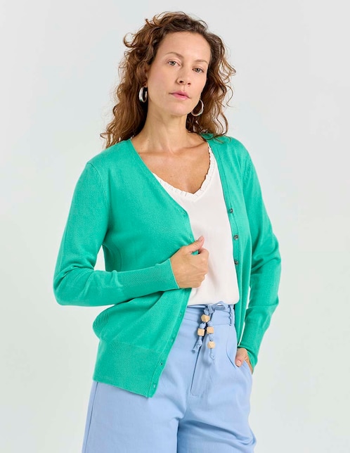 Suéter cuello V para mujer 1