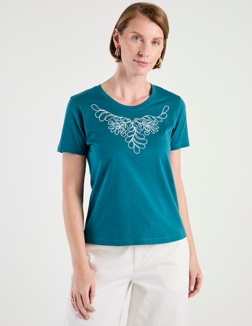 PLAYERA WKM26136-05 WEEKEND, CH, TEAL