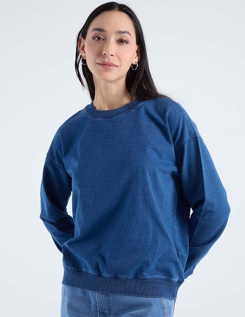 SUDADERA WKMR26, G, ÍNDIGO DENIM MEDIO