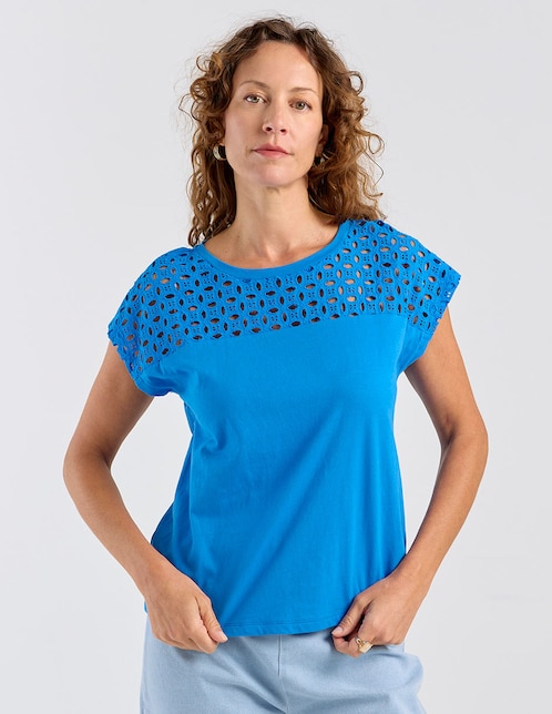 Playera manga corta cuello redondo para mujer 1