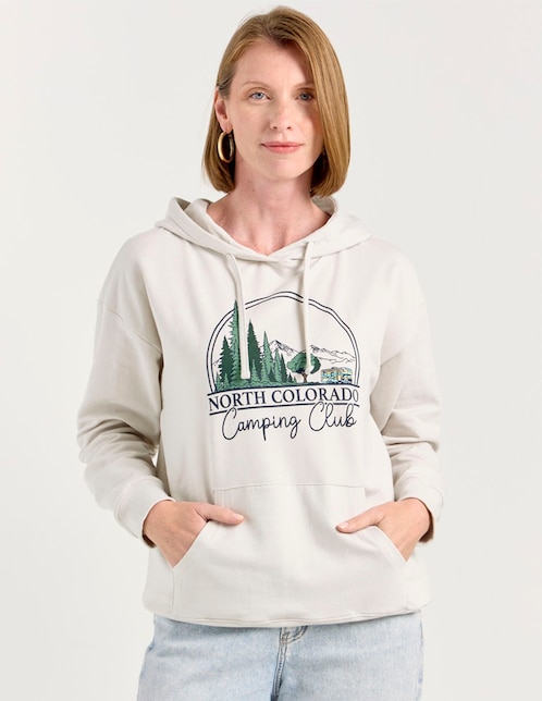 Sudadera con capucha y bolsa Weekend para mujer