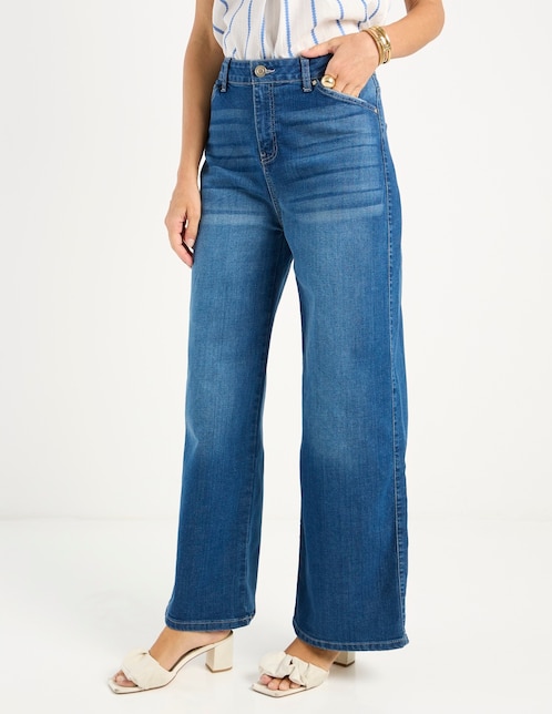 Jeans relaxed wide leg para mujer 1