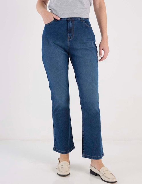 Jeans slim a la cintura para mujer 1