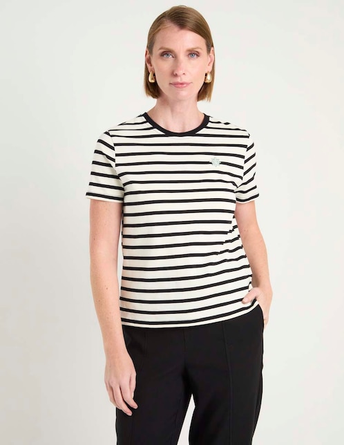 Playera manga corta cuello redondo para mujer 1