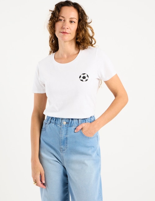 Playera manga corta Weekend cuello redondo para mujer