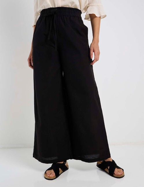 PANTALON WEEKEND, CH, NEGRO LISO CINTUR