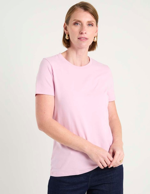 Playera manga corta cuello redondo para mujer 1