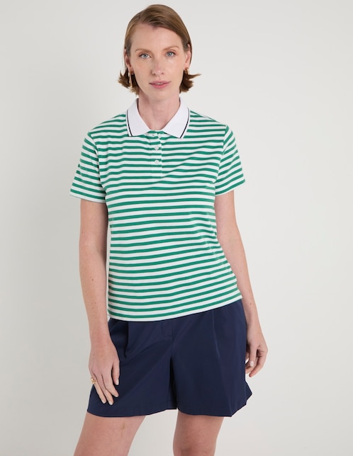 Playera manga corta cuello polo para mujer 1