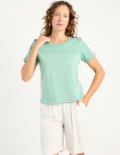 Playera manga corta cuello redondo para mujer 1