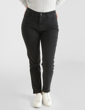 Jeans Slim Weekend Lavado Obscuro Corte Cintura Para Mujer