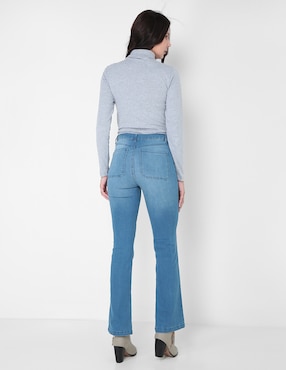 Jeans bota Weekend lavado obscuro corte cintura para mujer