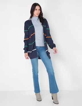 Jeans bota Weekend lavado obscuro corte cintura para mujer