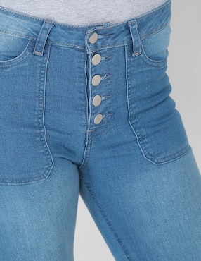 Jeans bota Weekend lavado obscuro corte cintura para mujer