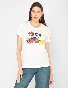Playera Disney DTR Mickey Mouse cuello redondo para mujer