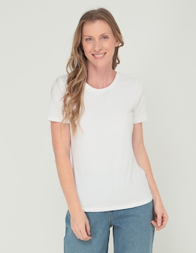 Playera blanca manga online larga mujer