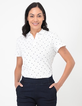 Camisa tipo polo blanca 2025 mujer