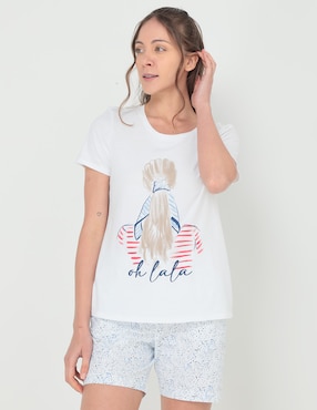 Playera Manga Corta Weekend Cuello Redondo Para Mujer