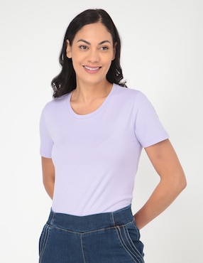 Playera Manga Corta Weekend Cuello Redondo Para Mujer