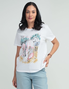 Playera Manga Corta Weekend Cuello Redondo Para Mujer