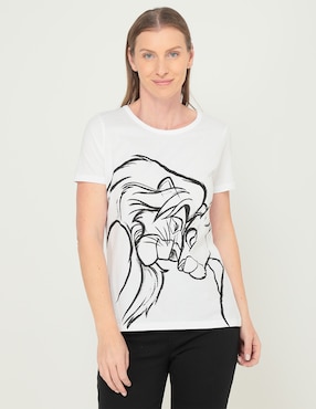 Playera Manga Corta Disney Dtr El Rey León Cuello Redondo Para Mujer