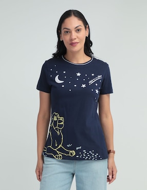 Playera Manga Corta Disney Dtr El Rey León Cuello Redondo Para Mujer